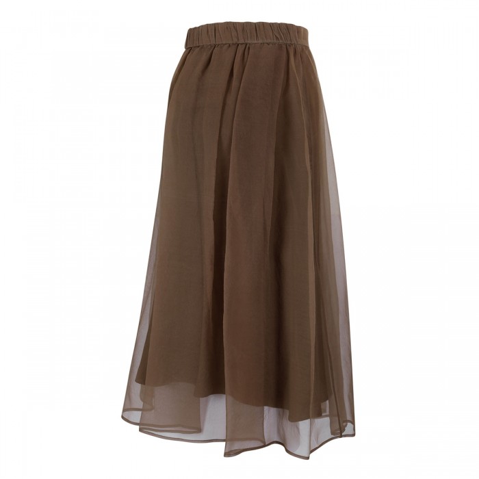 Circle silk skirt