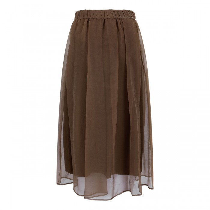 Circle silk skirt