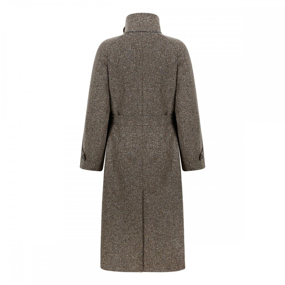 Sparkling virgin wool coat with monili