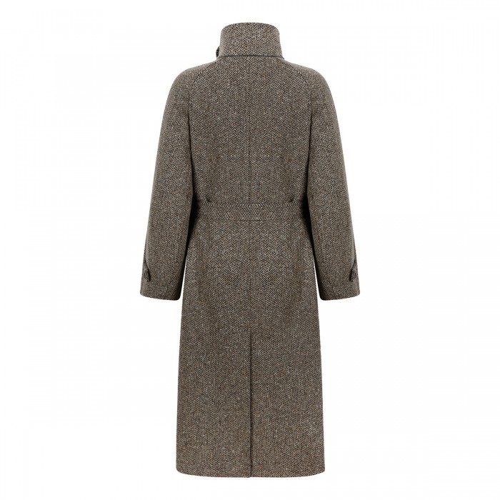 Sparkling virgin wool coat with monili