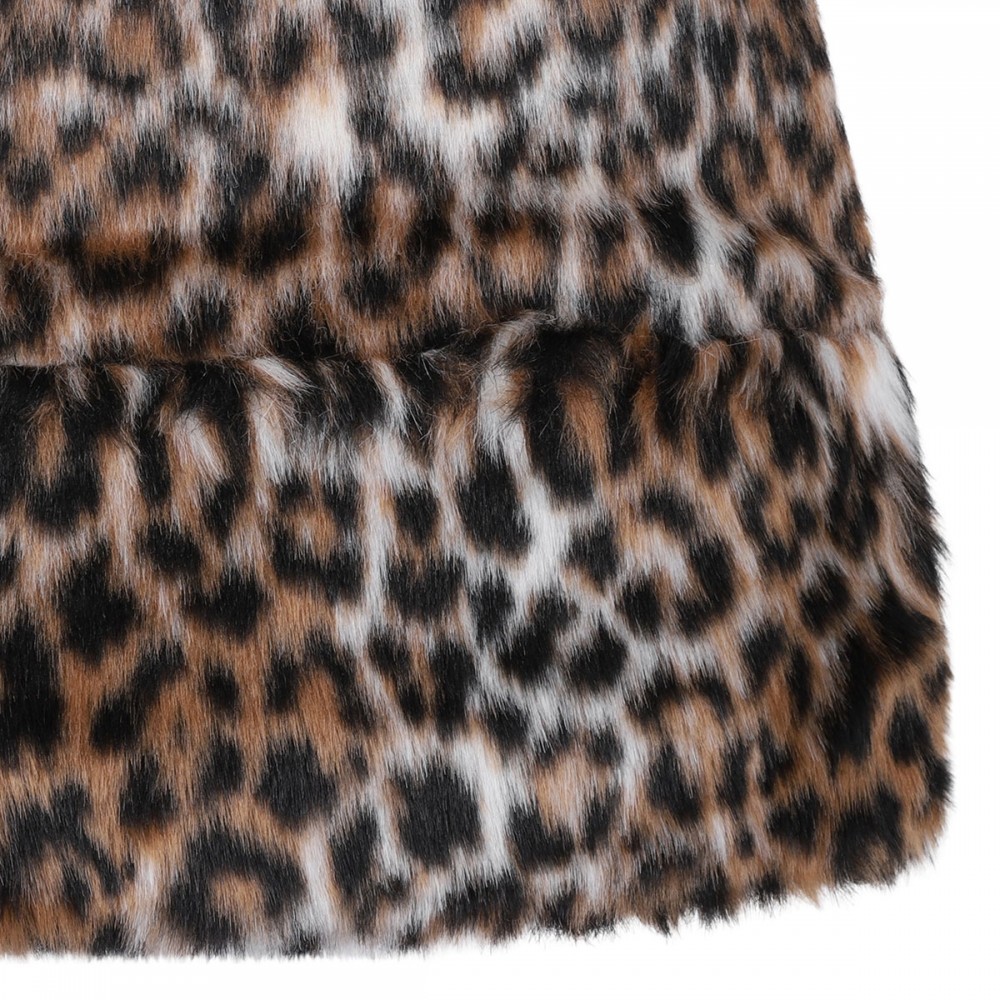 Faux fur leopard skirt