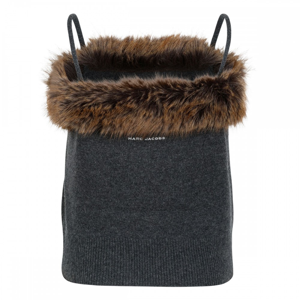 Faux fur lined knit tank