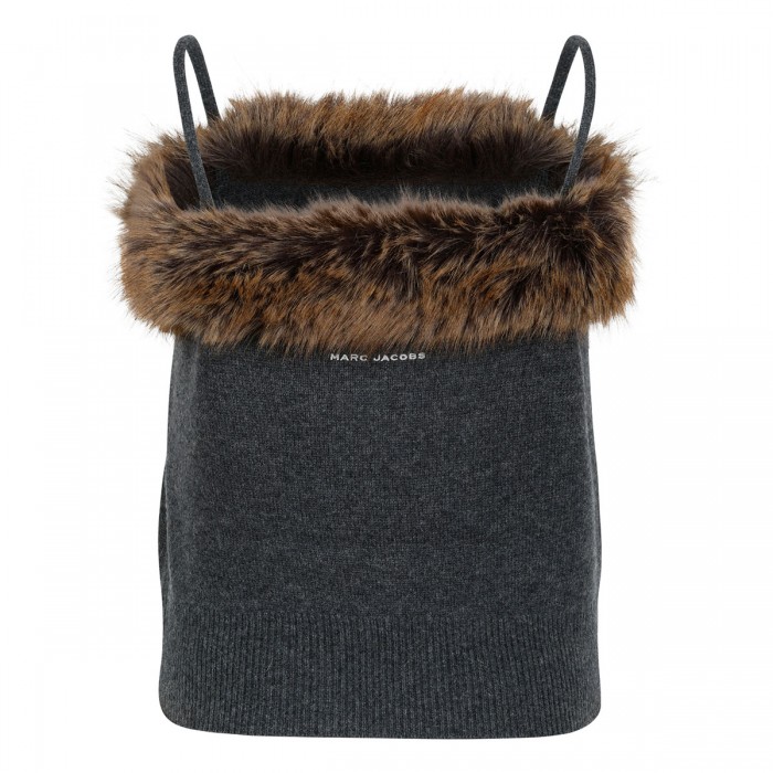 Faux fur lined knit tank