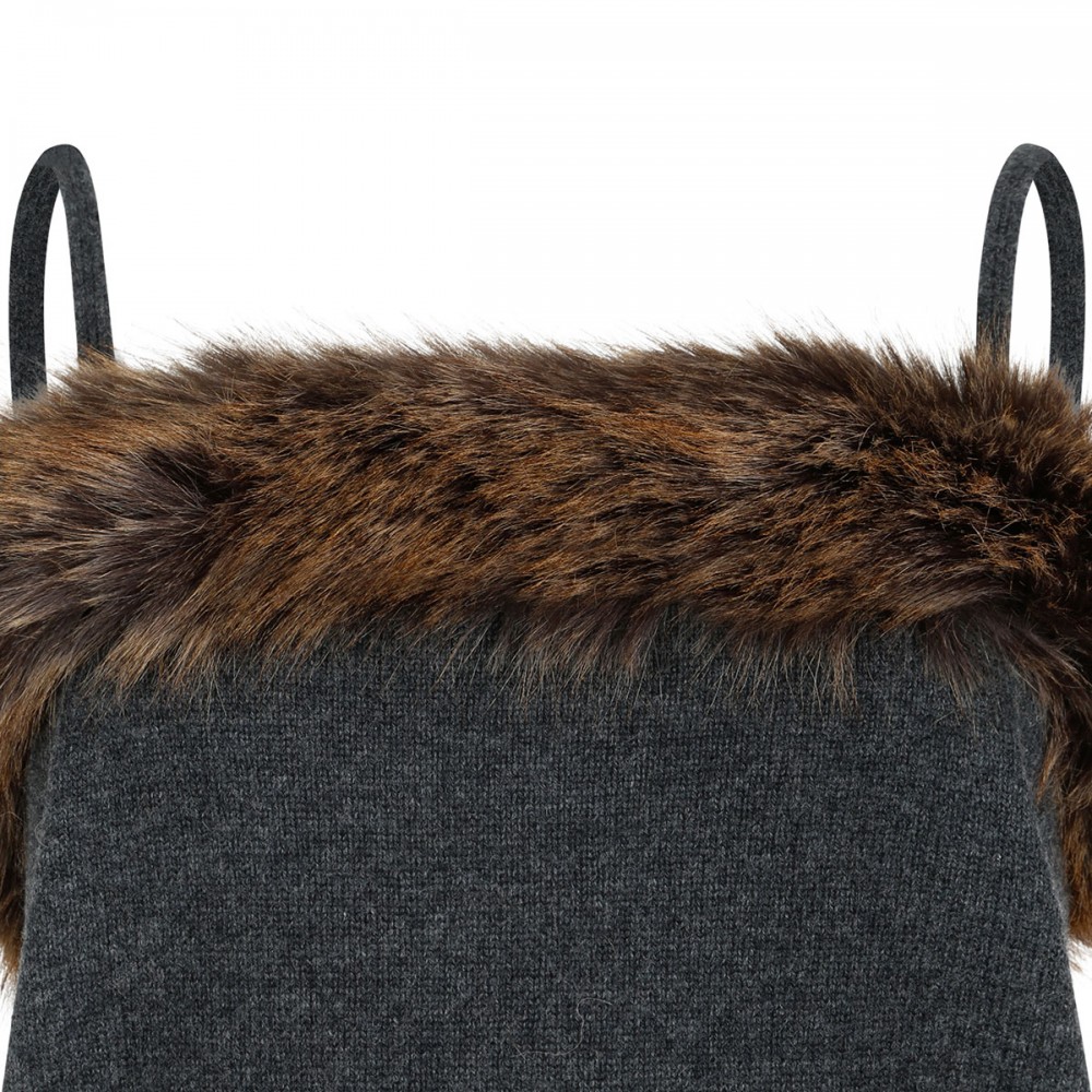Faux fur lined knit tank