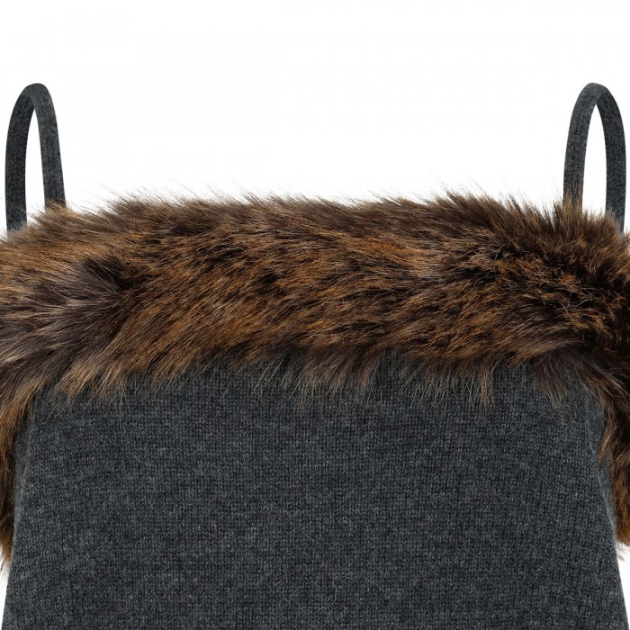 Faux fur lined knit tank