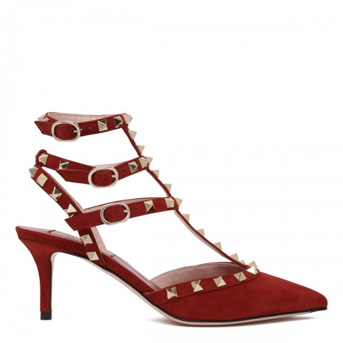 Rockstud ankle strap pumps