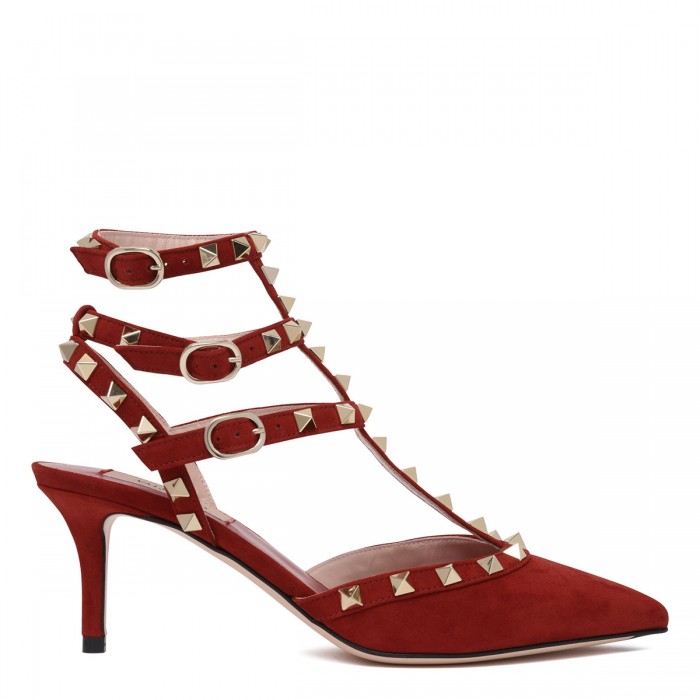 Rockstud ankle strap pumps