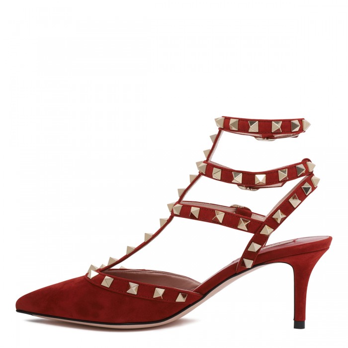 Rockstud ankle strap pumps