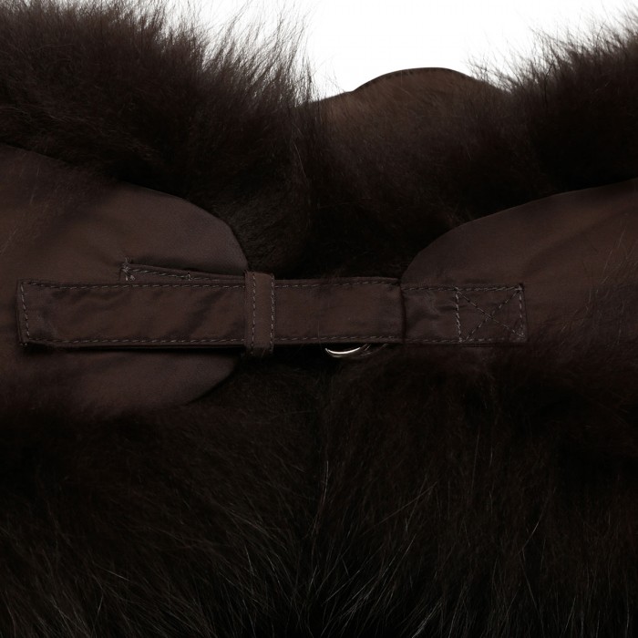 Tech fabric Ushanka with fox fur trims