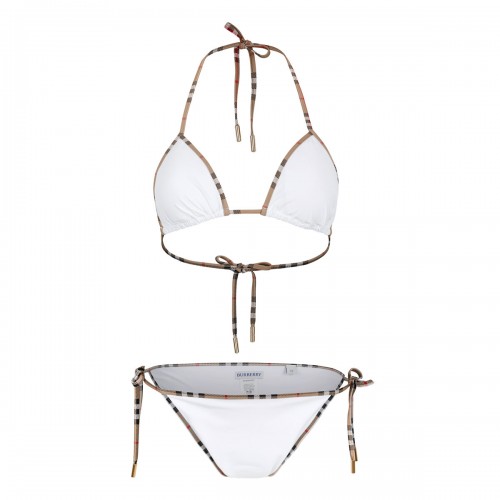 Check trim bikini set