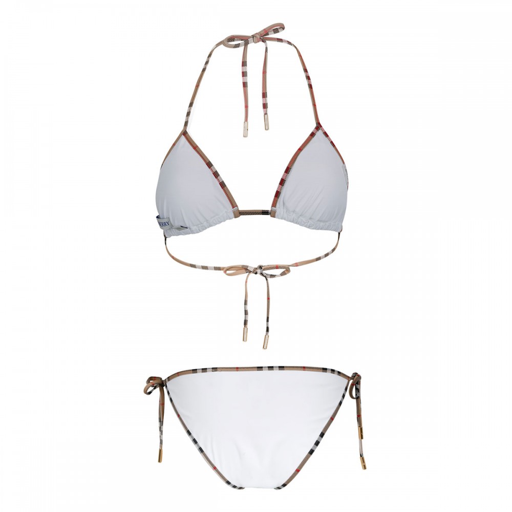 Check trim bikini set