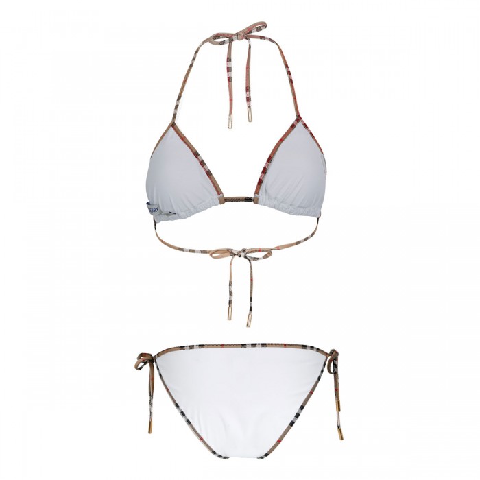 Check trim bikini set