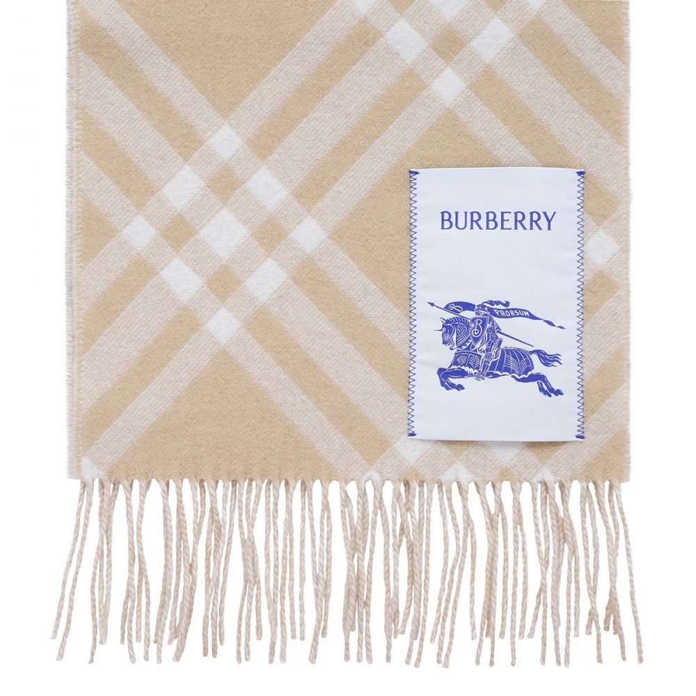 Check cashmere scarf