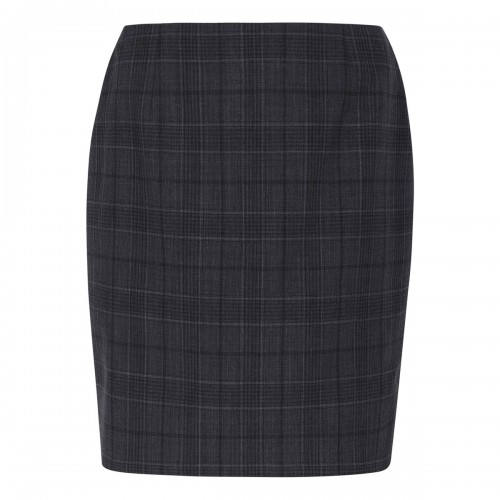 Check wool mini skirt