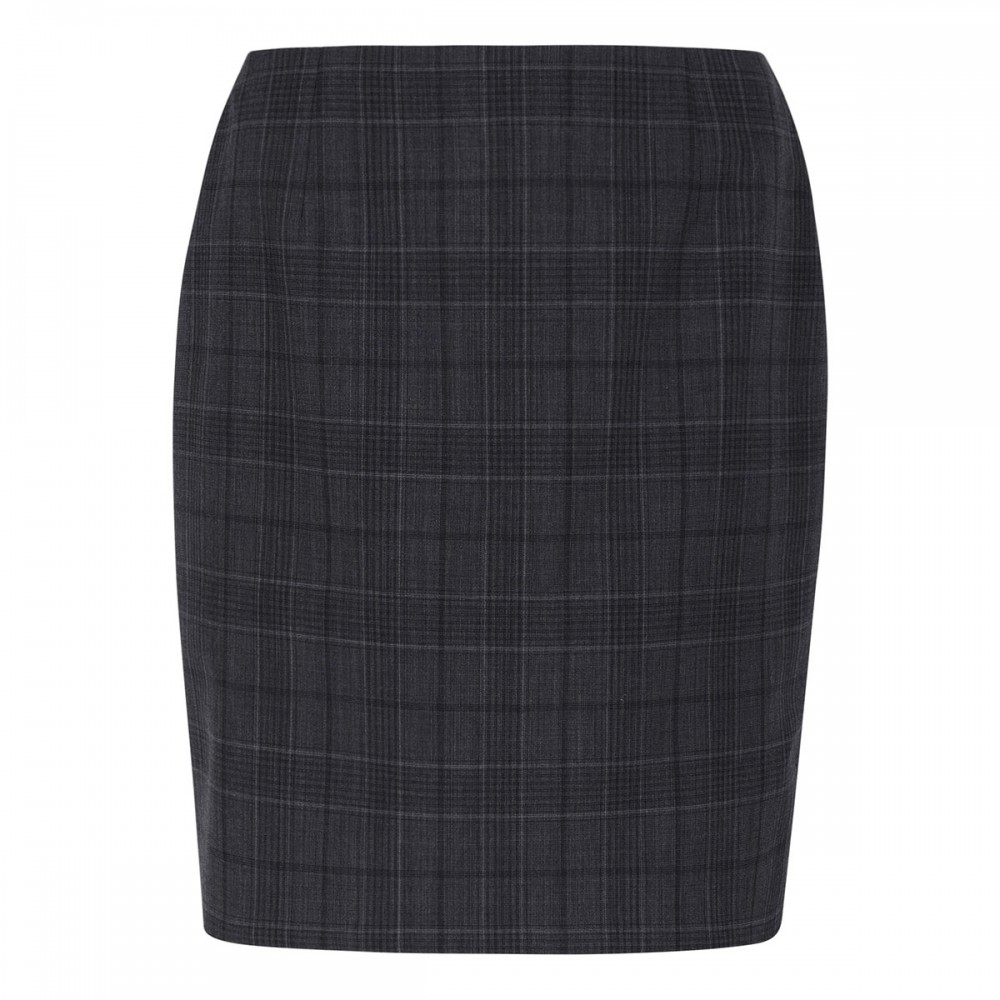 Check wool mini skirt