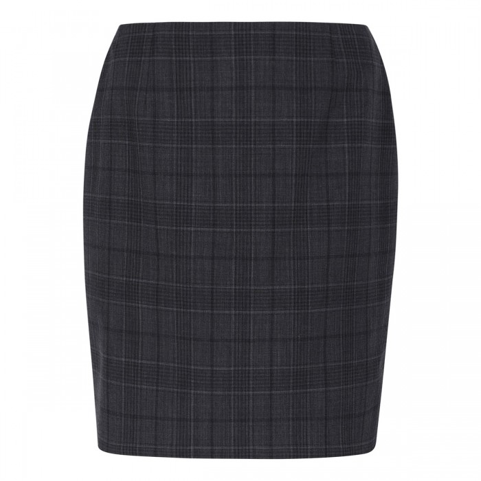 Check wool mini skirt