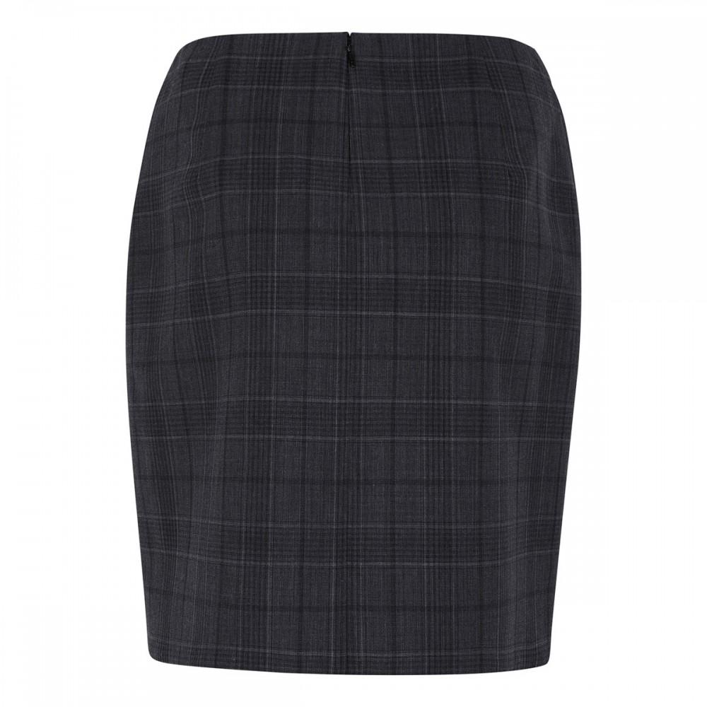 Check wool mini skirt