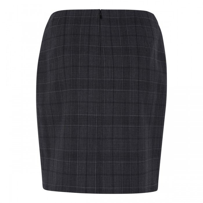 Check wool mini skirt