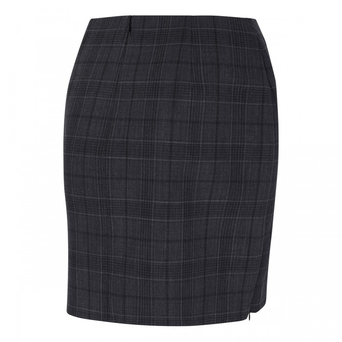 Check wool mini skirt
