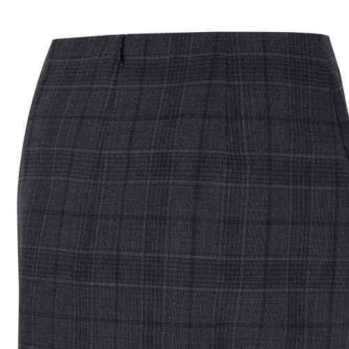 Check wool mini skirt 2
