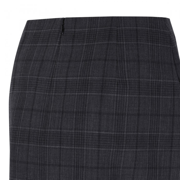 Check wool mini skirt