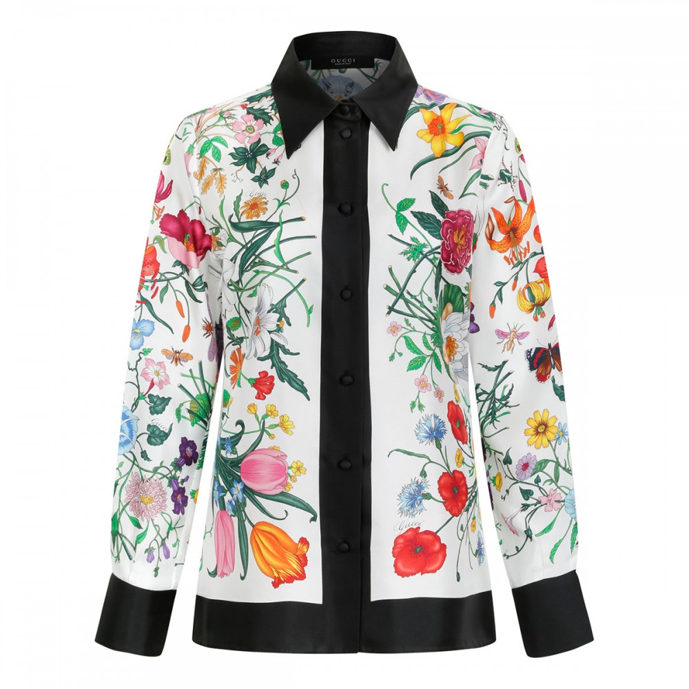 Printed silk shirt