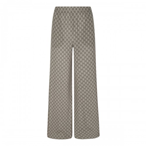 Printed silk leisure pants