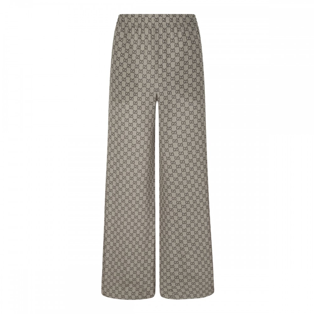 Printed silk leisure pants