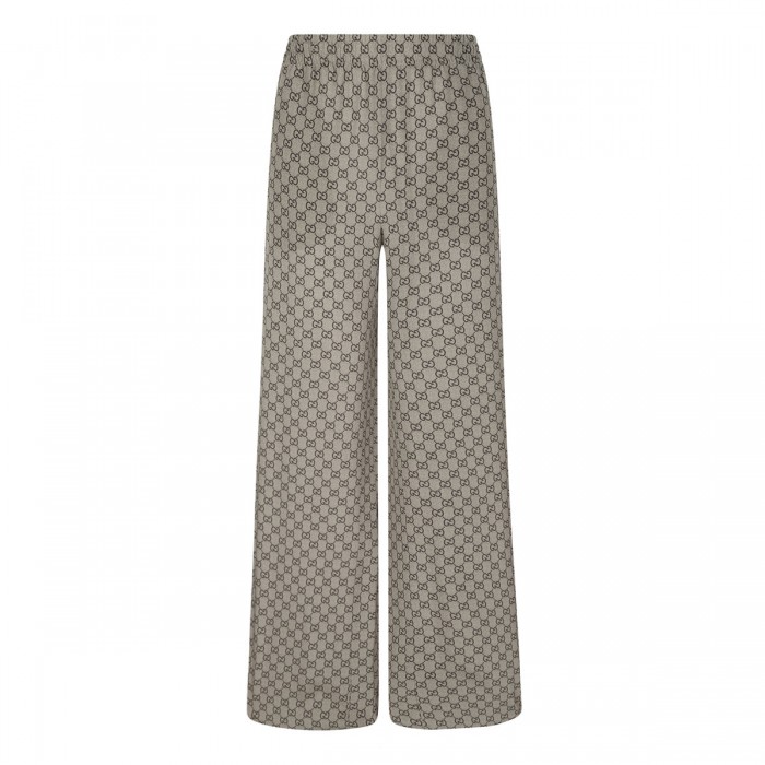 Printed silk leisure pants