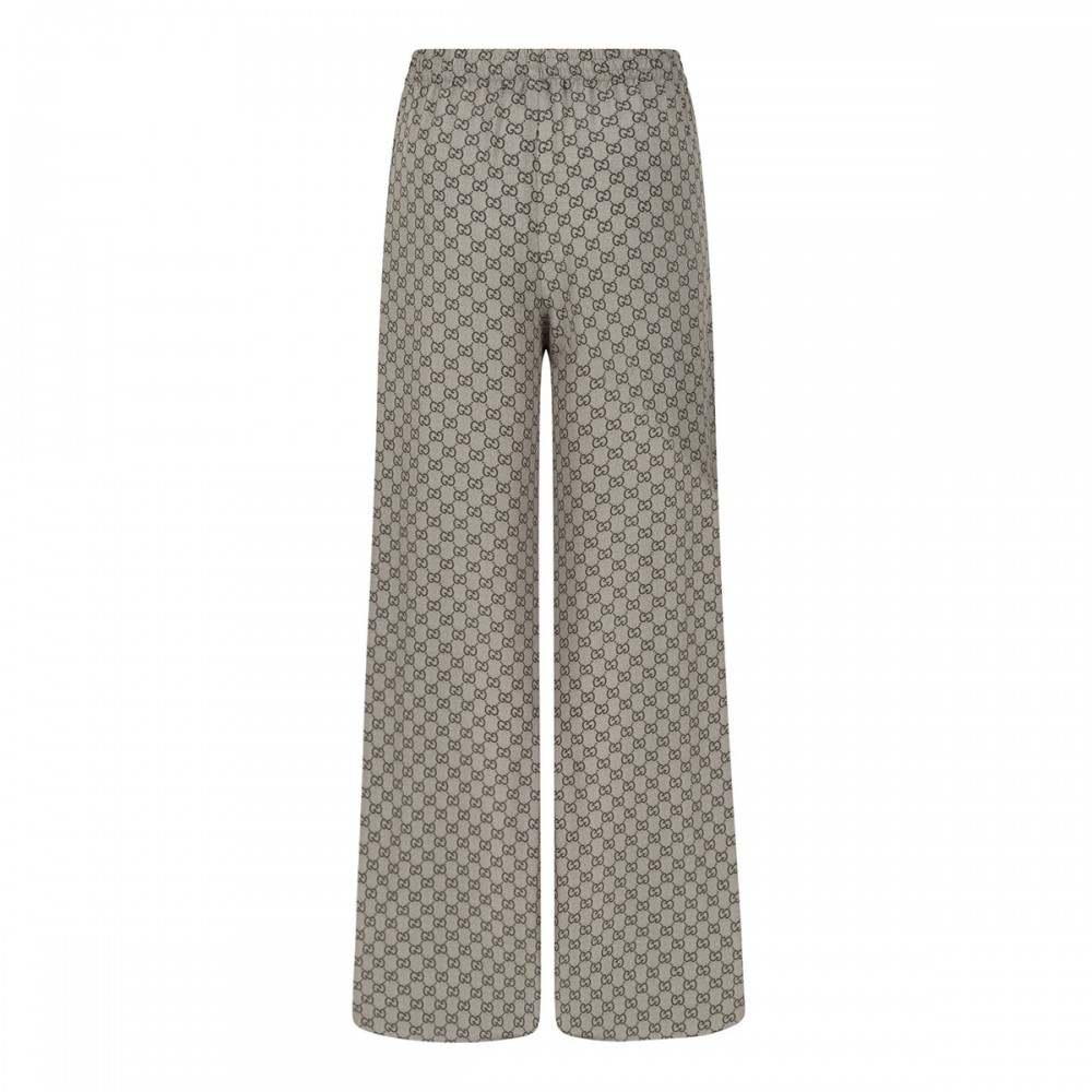 Printed silk leisure pants