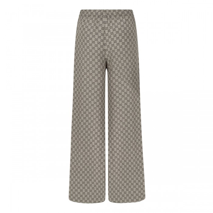 Printed silk leisure pants