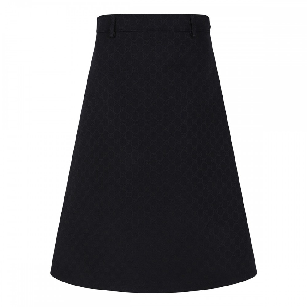 GG cotton blend midi skirt