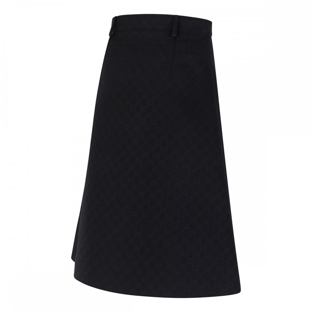 GG cotton blend midi skirt