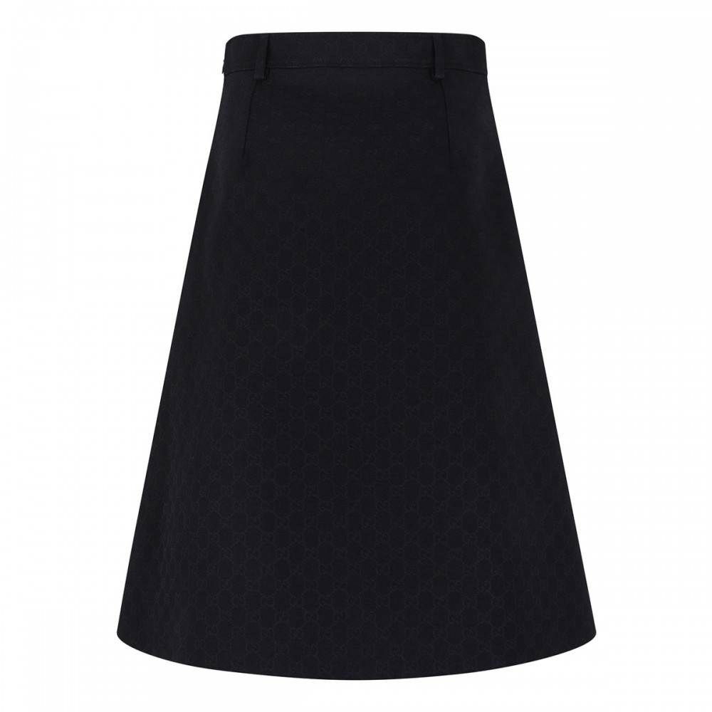 GG cotton blend midi skirt