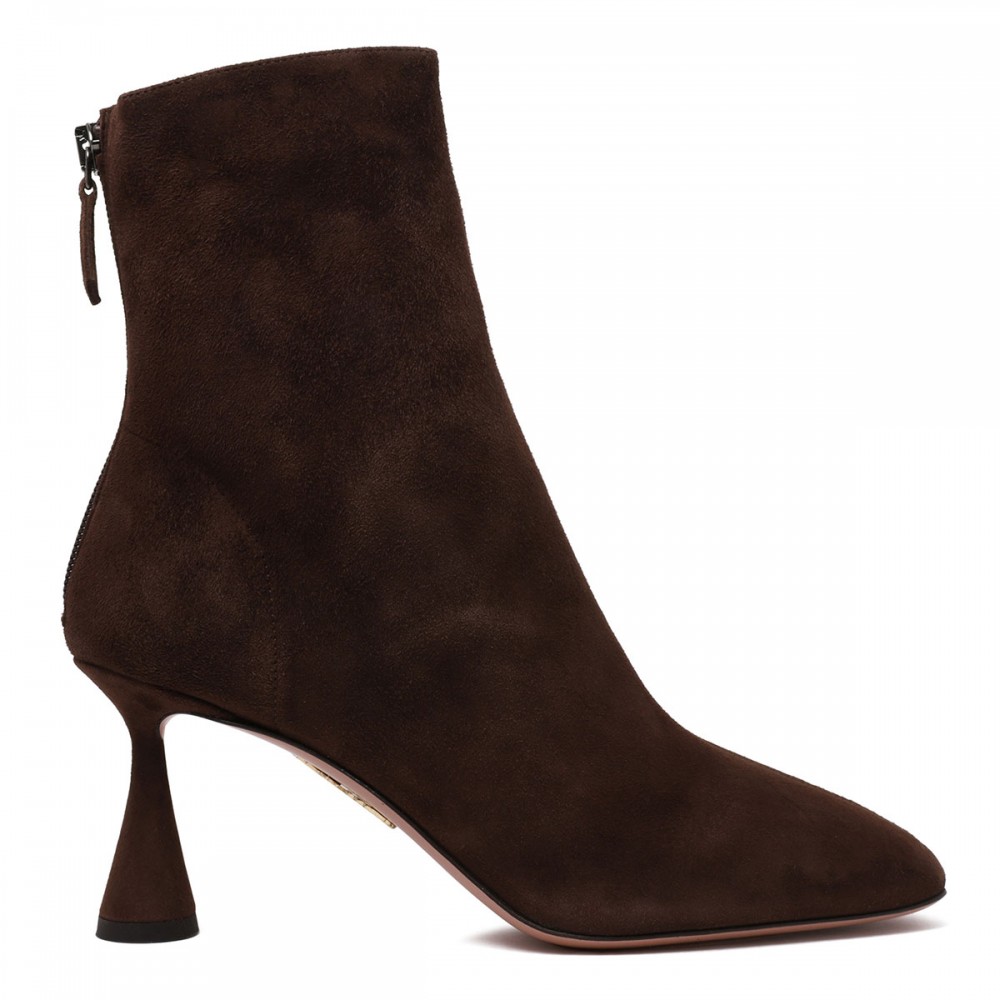 Amore 75 black suede booties
