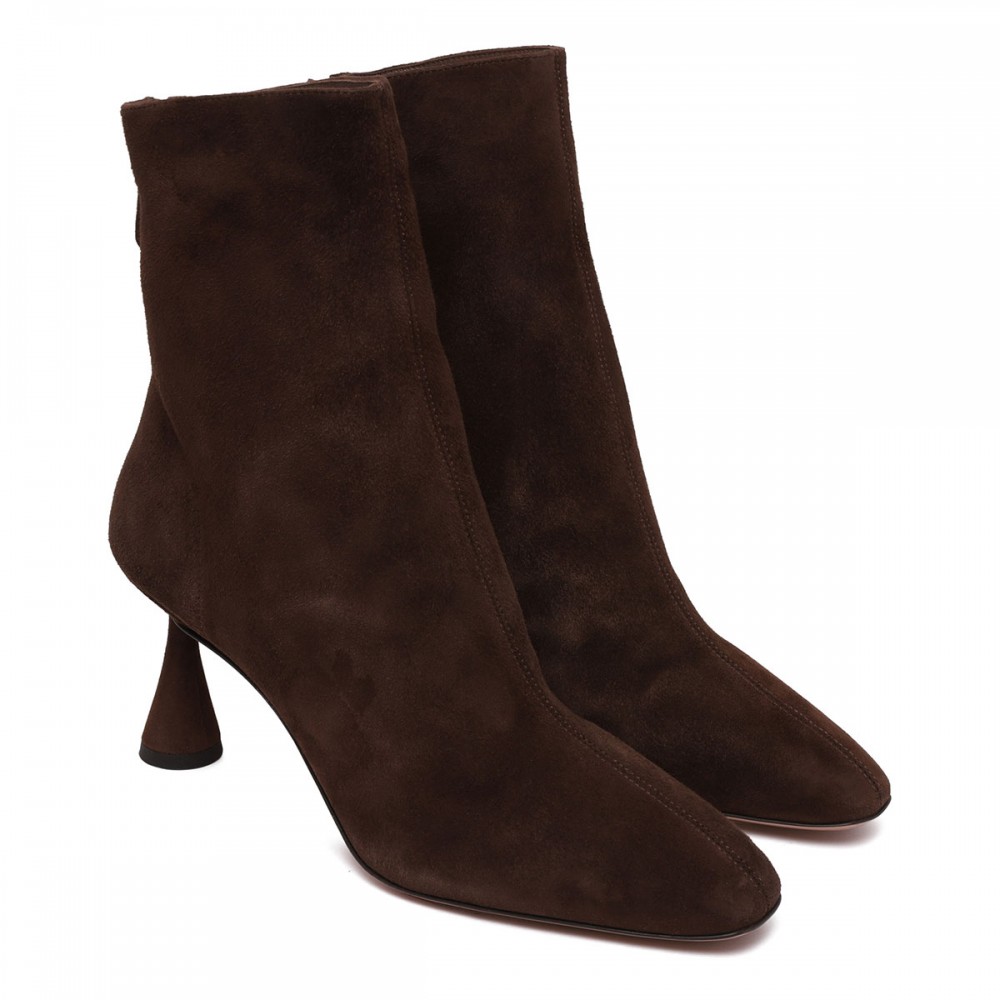 Amore 75 black suede booties