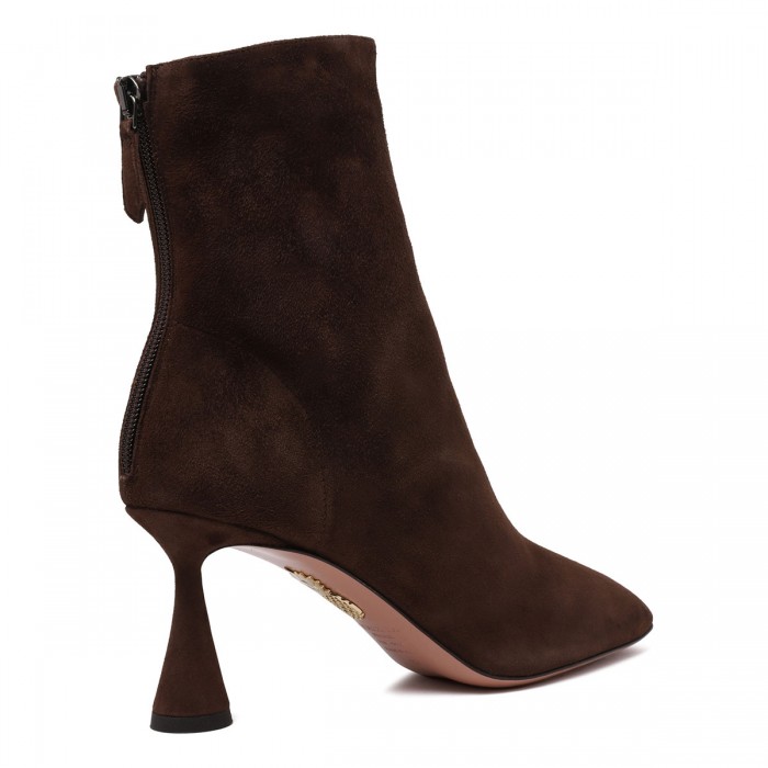 Amore 75 black suede booties
