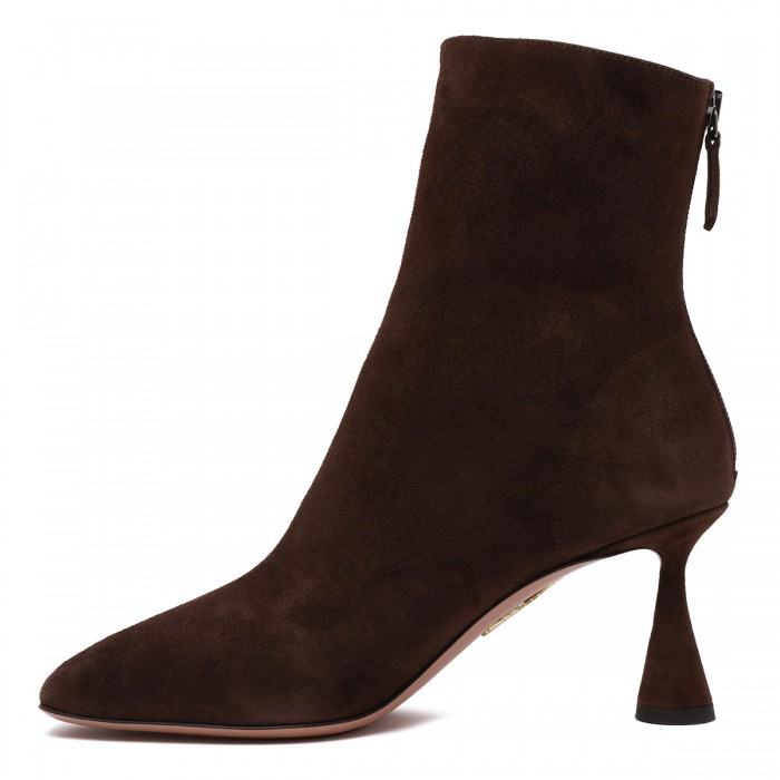 Amore 75 black suede booties