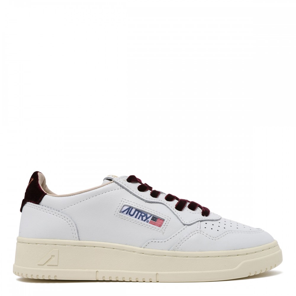 Medalist leather and velvet sneakers