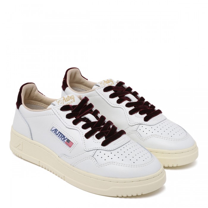 Medalist leather and velvet sneakers