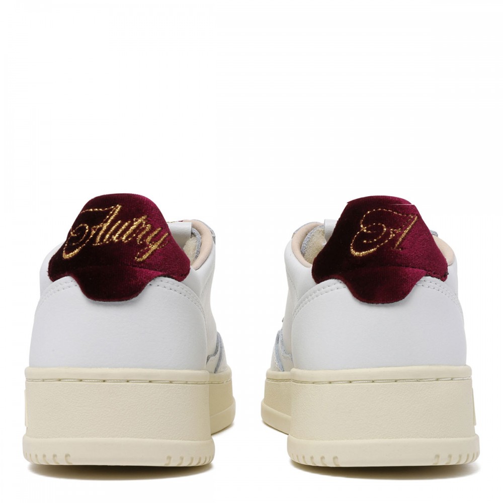 Medalist leather and velvet sneakers