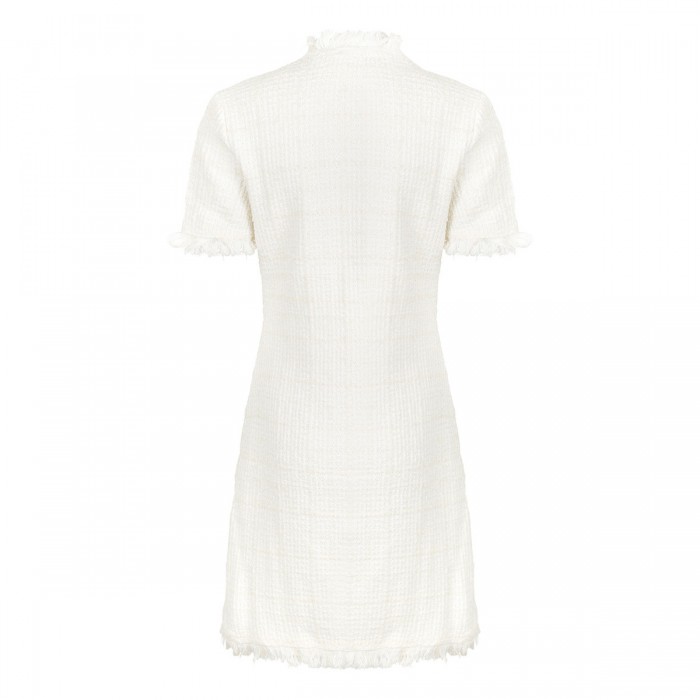 Cream textured knit mini dress