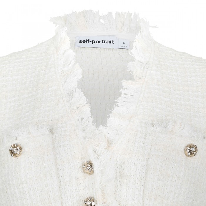 Cream textured knit mini dress