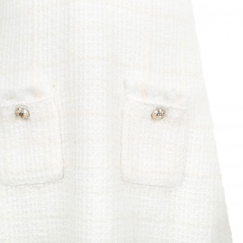 Cream textured knit mini dress 2