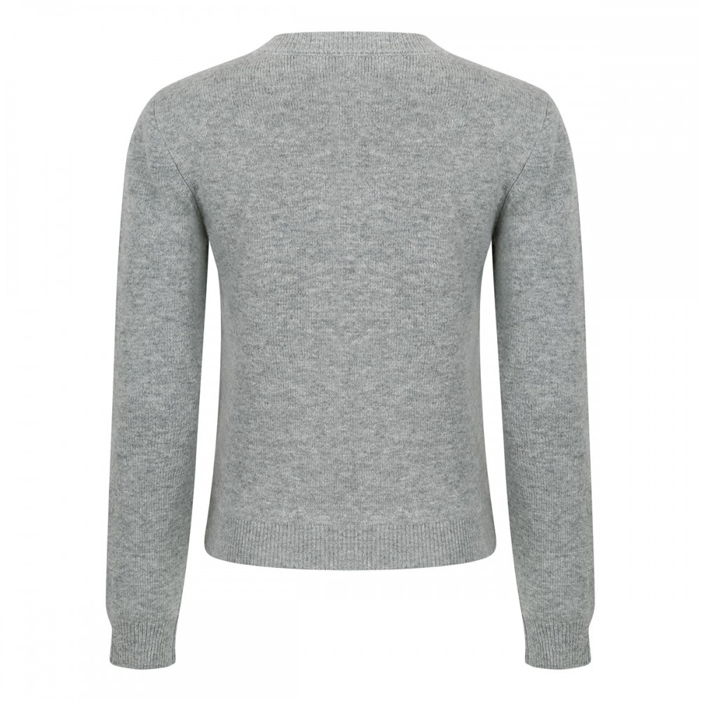 Gray flower wool jumper