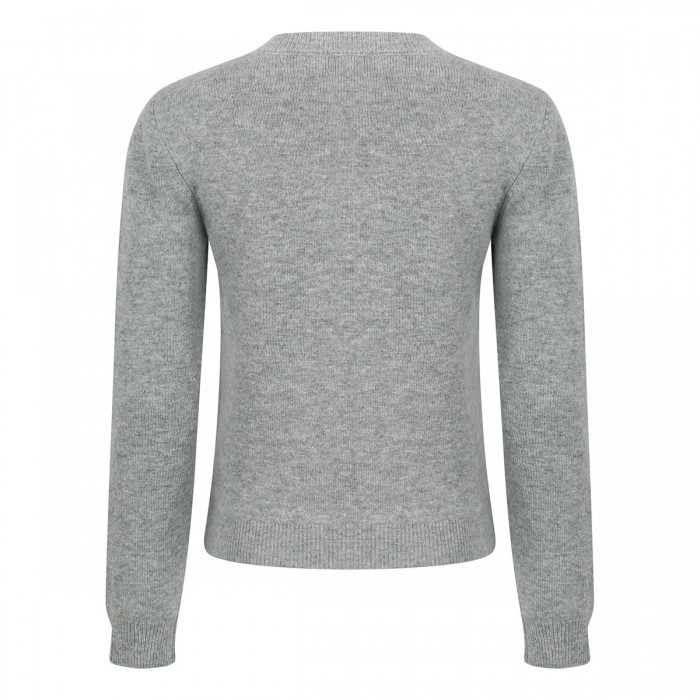Gray flower wool jumper