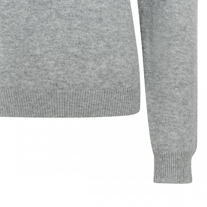 Gray flower wool jumper