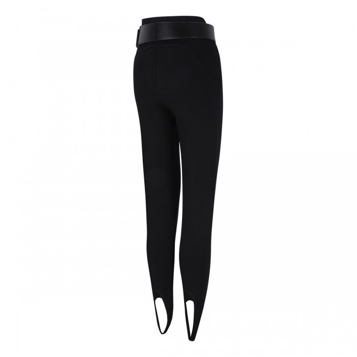 Black knit stirrup leggings