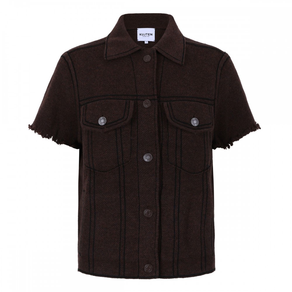 Jessinda denim jacquard cashmere jacket