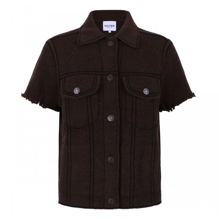 Jessinda denim jacquard cashmere jacket